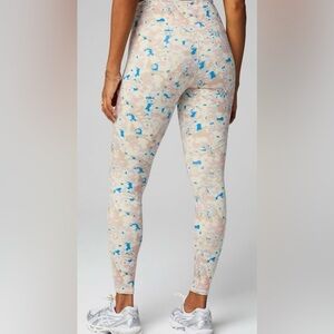 Motion 365 by Fabletics Abstract High-Waist Leggings - Cream with Blue & Pink